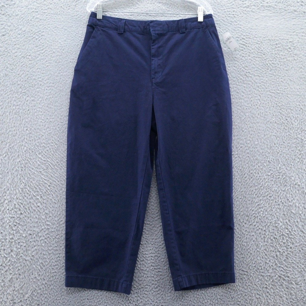 Gap Everyday Straight Khaki Pants Navy Blue Womens 10 Petite NWT‎